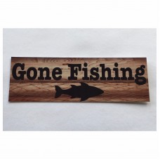 Gone Fishing Sign Rustic Wall Plaque Boat Hanging Fish Man Father     292150498391
